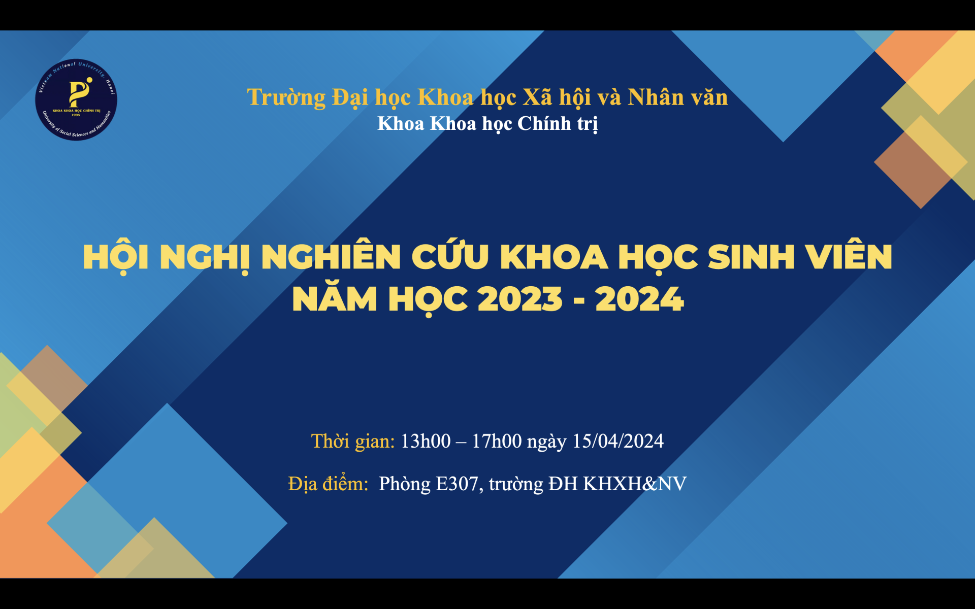 Thông báo tổ chức Hội nghị nghiên cứu khoa học sinh viên năm học 2023-2024